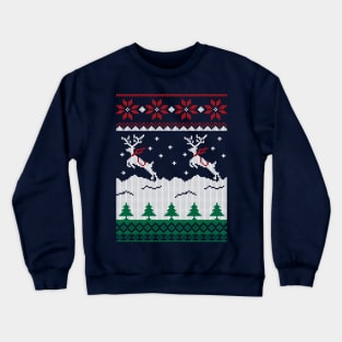 Jumping Deer Christmas Ugly Crewneck Sweatshirt